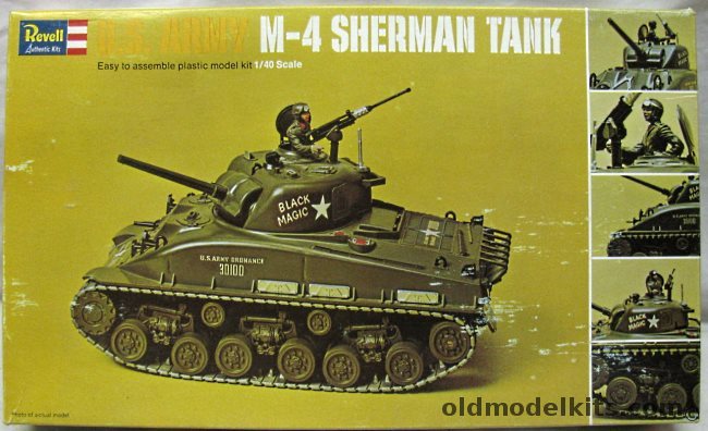 Revell 1/40 US Army M-4 Sherman Tank 'Black Magic', H554 plastic model kit